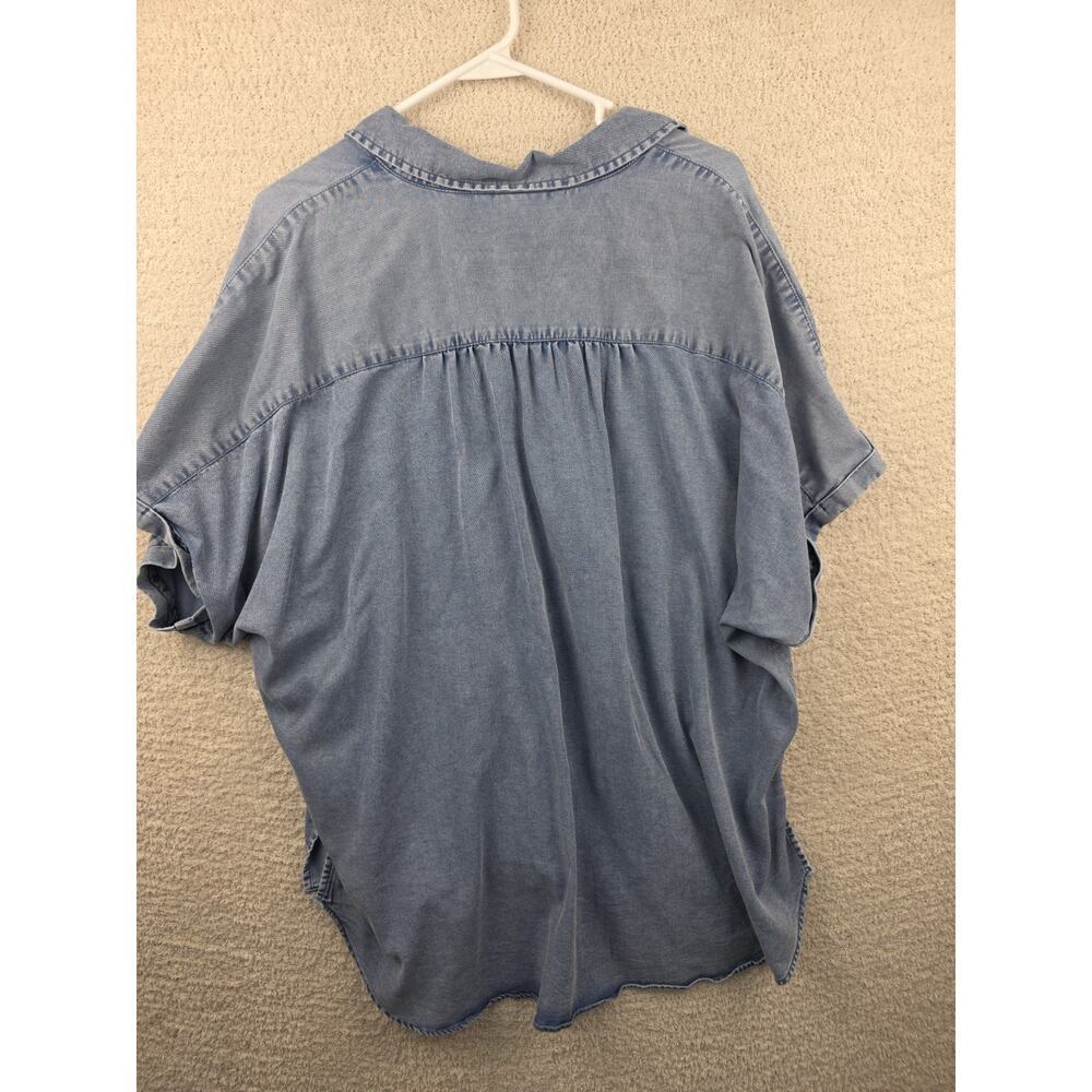Gloria Vanderbilt Women's Denim Button Down Shirt Size 1X Classic Western Style - Picture 6 of 10